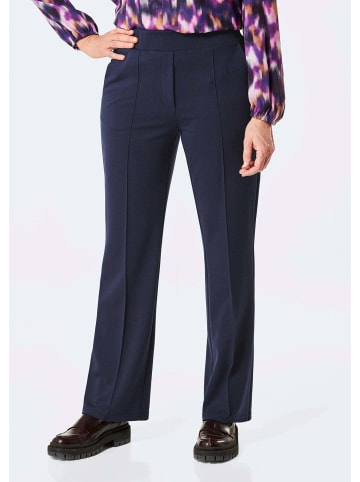GOLDNER Weite Stoffhose VERA mit Biesen in marine