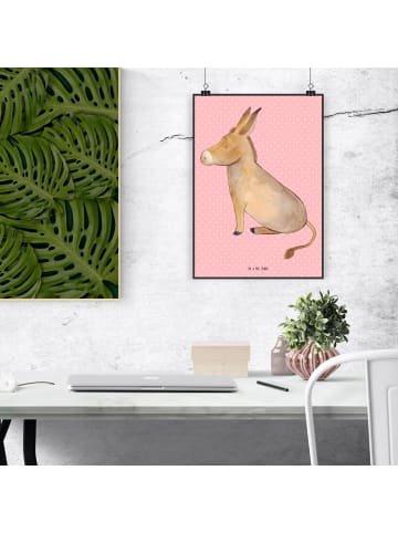 Mr. & Mrs. Panda Poster Esel ohne Spruch in Rot Pastell