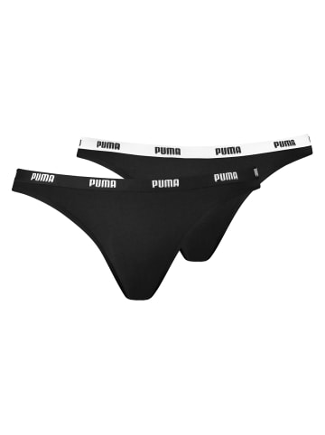 Puma 2er Pack Bikini Slips in Schwarz