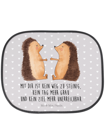 Mr. & Mrs. Panda Auto Sonnenschutz Igel Liebe mit Spruch in Grau Pastell