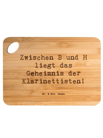 Mr. & Mrs. Panda Frühstücksbrett Spruch Klarinette Geheimnis mit... in Braun