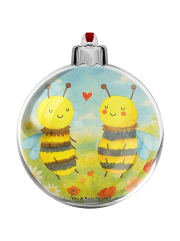Mr. & Mrs. Panda Weihnachtsbaumkugel Biene Verliebt Design ohne ... in Weiß