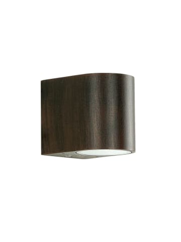 Licht-Erlebnisse Außen Wandlampe (B)6.8 x (H)8 cm in Braun Antik