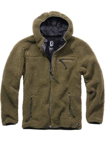 Brandit Fleecejacke/Fleecepullover "Teddyfleece Worker Jacket" in Grün