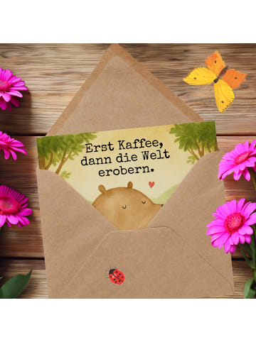 Mr. & Mrs. Panda Deluxe Karte Bär Kaffee Design mit Spruch in Weiß