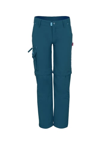 Trollkids Quick-Dry Zip-Off Hose "Oppland Slim Fit" in Petrolblau