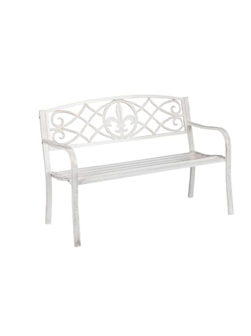 relaxdays Gartenbank in weiß-bronze - (B)127 x (H)86 x (T)57 cm
