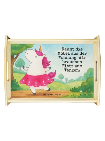Mr. & Mrs. Panda Servier Tablett Einhorn Ballerina Design mit Sp... in Weiß