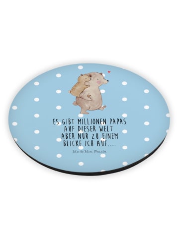 Mr. & Mrs. Panda Kühlschrankmagnet Papa Bär mit Spruch in Blau Pastell