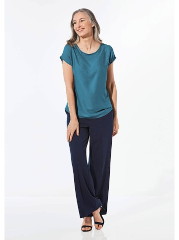 GOLDNER Elegante Viskosebluse mit Glitzer in blau