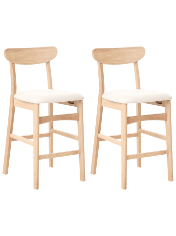 Beliani 2-tlg Barhocker DOYLE in Braun/Beige