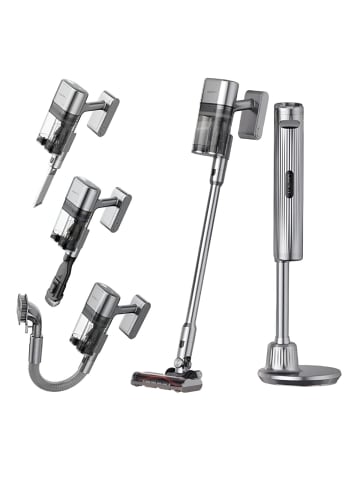 COFI 1453 Akku-Staubsauger mit LED-Display, 5 Bürstenköpfe, 20000 mAh, 50000 Pa in Grau