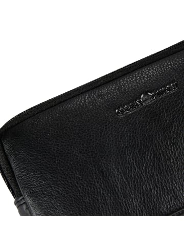 Greenburry Vintage Gürteltasche Leder 19 cm schwarz
