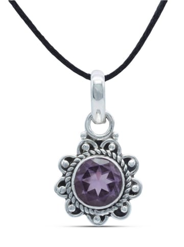 mantraroma 925er Silber - Kettenanhänger (L) 13 x (B) 23 mm mit Amethyst facettiert