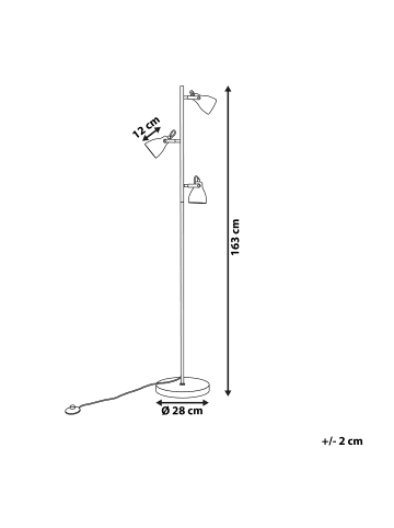 Beliani Stehleuchten MISTAGO in Grau - (W) 28 x (H) 163 x (L) 28 cm
