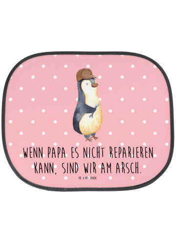 Mr. & Mrs. Panda Sonnenschutz Auto Wenn Papa es nicht reparieren... in Rot Pastell