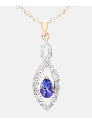 Diamant L'éternel Halskette mit Anhänger aus 375 Gelbgold mit Diamant mit Tansanit