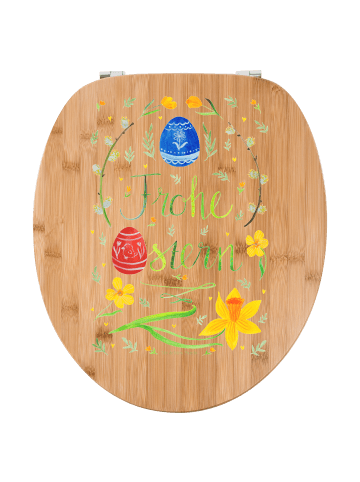 Mr. & Mrs. Panda Toilettensitz Ostern Frohe Ostern mit Spruch in Braun