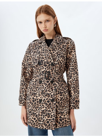 KOTON Trenchcoat in Braun Gemustert
