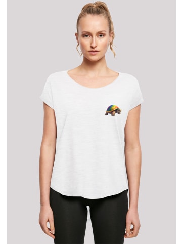 F4NT4STIC Long Cut T-Shirt Rainbow Turtle LONG TEE in weiß