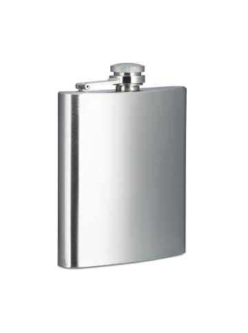 relaxdays 3x Flachmann in Silber - 200 ml