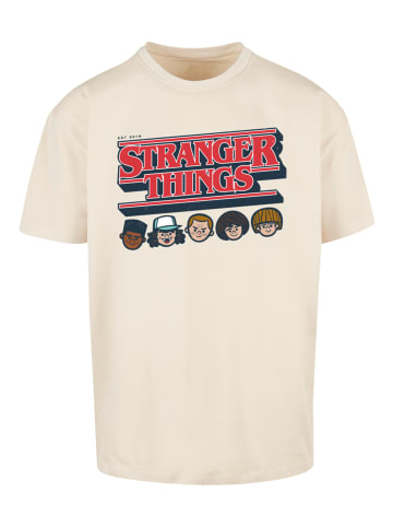 F4NT4STIC Oversize T-Shirt Stranger Things Caricature Logo in sand