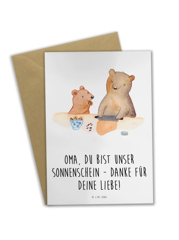 Mr. & Mrs. Panda Grußkarte Oma Sonnenschein mit Spruch in Weiß