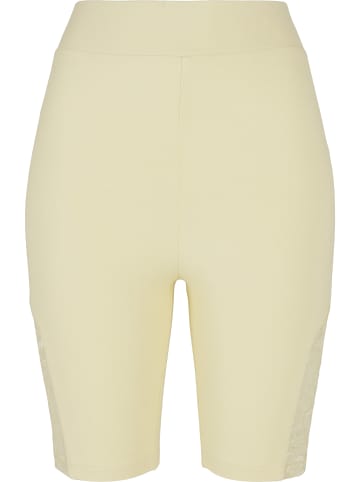Urban Classics Urban Classics Damen Ladies High Waist Lace Inset Cycle Shorts in softyellow