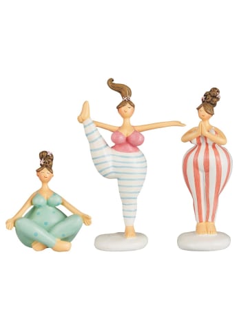IB Laursen 3 Yoga-Position Dekor Figuren in pink