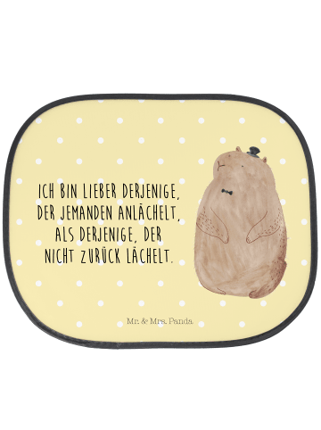 Mr. & Mrs. Panda Sonnenschutz Auto Murmeltier mit Spruch in Gelb Pastell