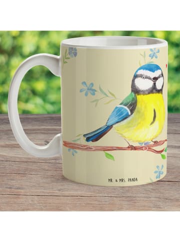 Mr. & Mrs. Panda Haferl Vogel Blaumeise ohne Spruch in Blumig