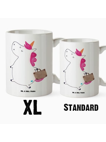 Mr. & Mrs. Panda XL Tasse Einhorn Koffer ohne Spruch in Weiß