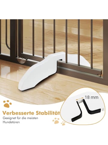 COSTWAY 2er Set Gitterfüße für Hunde Absperrgitter in Weiß