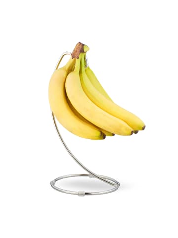 relaxdays 3x Bananenhalter in Silber