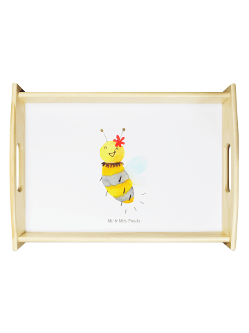 Mr. & Mrs. Panda Tablett Biene Blume ohne Spruch in Weiß