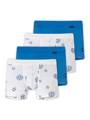 Schiesser Retro Short / Pant Kids Boys Feinripp Organic Cotton in Blau / Weiß Fußball