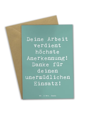 Mr. & Mrs. Panda Klappkarte Spruch Danke Pflegekraft mit Spruch in Meeresbrise