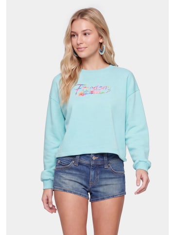 IZIA Women Sweatshirt in Aqua