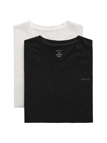 Gant T-Shirt 2er Pack in Schwarz/Weiß