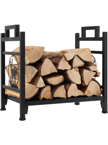 COSTWAY Kaminholzregal 46 x 34 x 45 cm in Schwarz