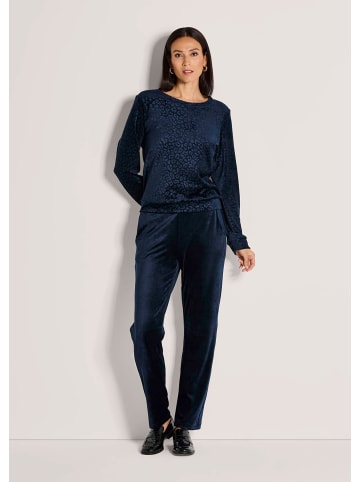 MADELEINE Langarm Animal-Print Pullover in marine