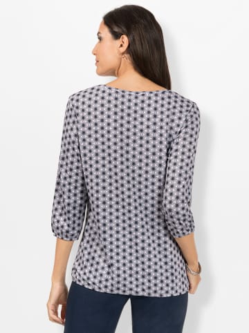 WITT WEIDEN Shirt in flieder-marine-bedruckt