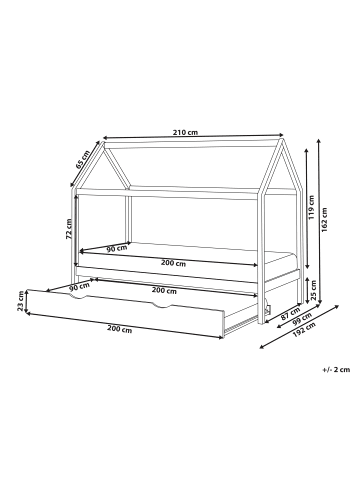 Beliani Kinderbett CRILLON in Weiß - (W) 210 x (H) 162 x (L) 99 cm