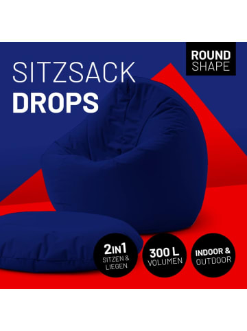 Lumaland Sitzsack 2-in-1-Sitzsack - 300l 120 x 80 x 75 cm - Dunkelblau