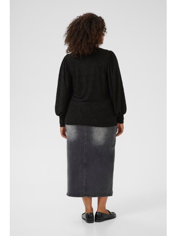 KAFFE curve Langarm-Bluse KCzarina Tight fit in Black Deep