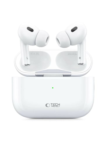 TechProtect Kabellose Kopfhörer in Weiß TWS-Technologie 170 mAh In-Ear Bluetooth in Weiß