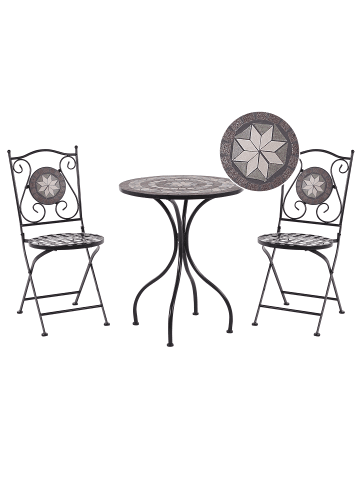 Beliani 3-tlg Bistro Set CARIATI in Schwarz