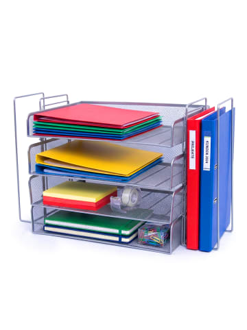 relaxdays Briefablage in Silber - (B)49,5 x (H)30 x (T)24,5 cm
