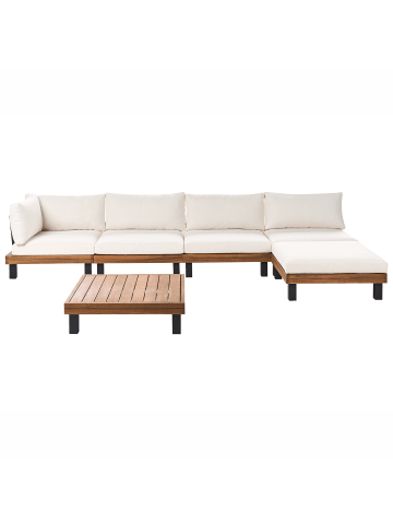 Beliani 6-tlg Lounge Set FRAZZANO in Weiß/Braun