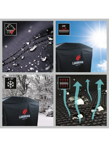 Landmann Wetterschutzhaube 15707-B Premium 62x148x120cm schwarz Schwarz